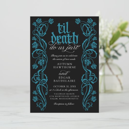 Gothic Til Death Wedding Kaart (Staand voorkant)
