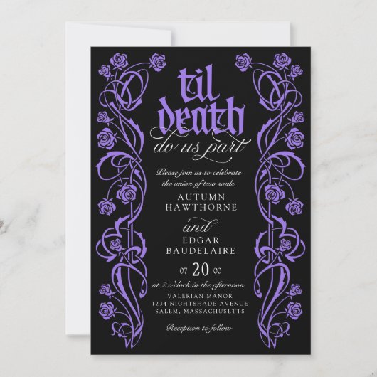 Gothic Til Death Wedding Kaart (Voorkant)