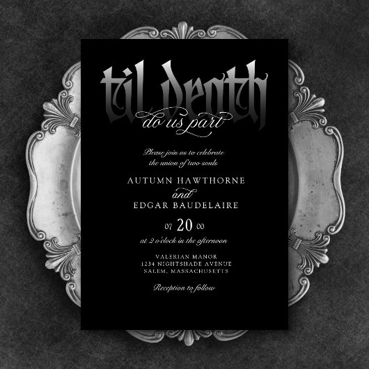Gothic Til Dood Bruiloft Kaart