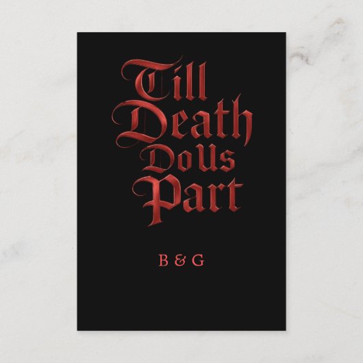 Gothic - Till Death Do Us Part beroemd gemaakt doo Informatiekaartje (Achterkant)