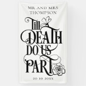 Gothic Till Death Do us Part Bruiloft Banner (Verticaal)