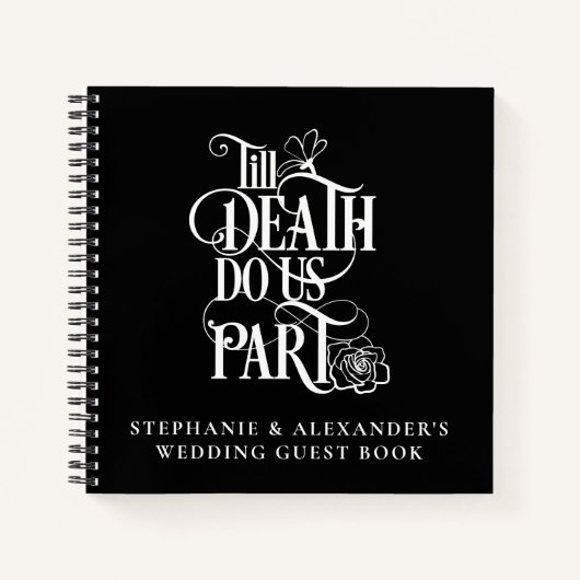 Gothic Till Death Do us part bruiloft gastenboek Notitieboek (Voorkant)