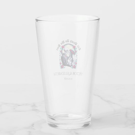 Gothic Till Death Do Us Part Een Skeleton-bruiloft Glas (Achterkant)