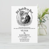Gothic Till Death Do Us Part Een Skeleton-bruiloft Kaart (Staand voorkant)