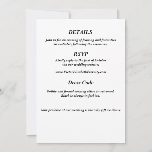 Gothic Till Death Do Us Part Een Skeleton-bruiloft Kaart (Achterkant)