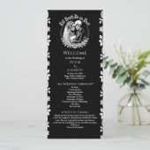 Gothic Till Death Do Us Part Een Skeleton-bruiloft Programmakaart (Staand voorkant)