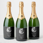 Gothic Till Death Do Us Part Een Skeleton-bruiloft Sparkling Wijnetiket (Flessen)