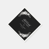 Gothic Till Death Do us Party Zwart Bloemen Bruilo Servet (Hoek)