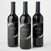 Gothic Till Death Do us Party Zwart Bloemen Bruilo Wijn Etiket (Flessen)