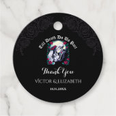 Gothic Till Death Skeleton Roos Dank u Bedankjes Labels (Voorkant)