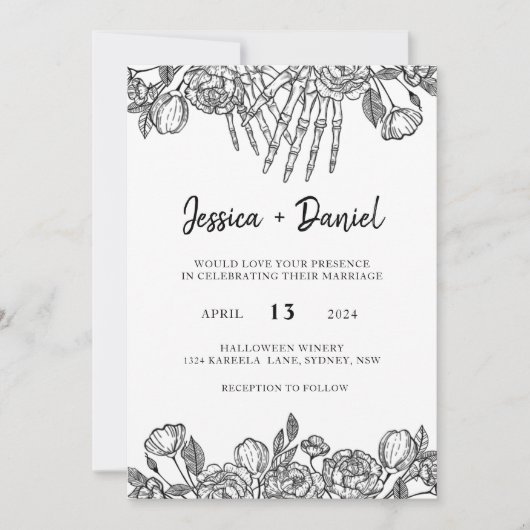 Gothic Till Death Weddenschap Uitnodiging (Voorkant)