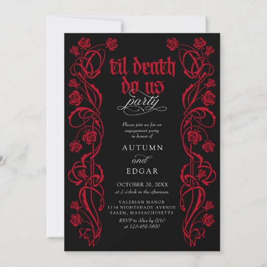 Gothic Tot de Dood Bruiloftsfeest Kaart (Voorkant)