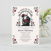 Gothic Tot de Dood Bruiloftsfeest Kaart (Staand voorkant)
