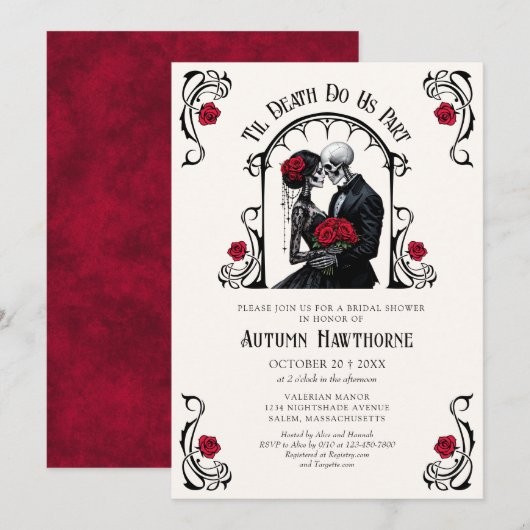 Gothic Tot de Dood Bruiloftsfeest Kaart (Voorkant / Achterkant)