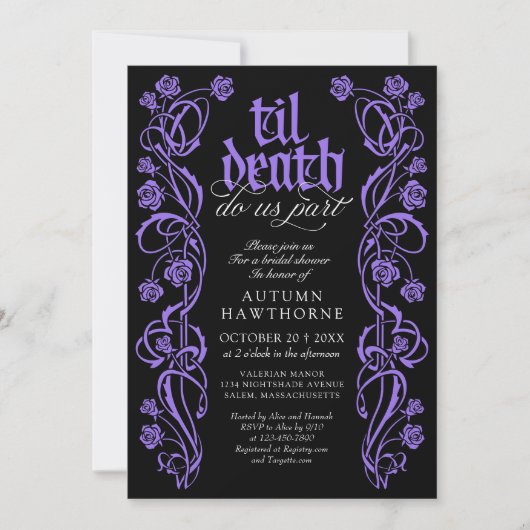Gothic Tot de Dood Bruiloftsfeest Kaart (Voorkant)