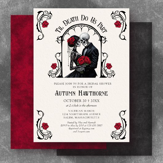 Gothic Tot de Dood Bruiloftsfeest Kaart