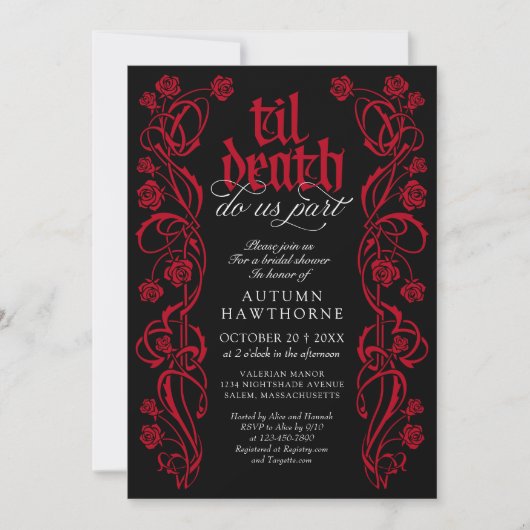 Gothic Tot de Dood Bruiloftsfeest Kaart (Voorkant)