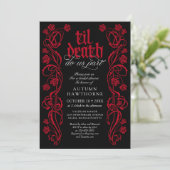 Gothic Tot de Dood Bruiloftsfeest Kaart (Staand voorkant)
