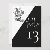 Gothic tot de dood Doe ons deel Trouwtafel nummer Kaart (Voorkant)