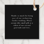 Gothic tot de dood ons deel bruiloft dank u bedankjes labels (Achterkant)