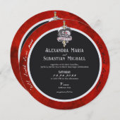 Gothic tot de dood Victoriaans Red Sword Skull Wed Kaart (Voorkant / Achterkant)