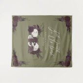 Gothic Tot in Dode Olijfgroene Bloemenskelet Wandkleed (Voorkant (horizontaal))