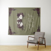 Gothic Tot in Dode Olijfgroene Bloemenskelet Wandkleed (In Situ (horizontaal))