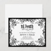 Gothic Tot in het Wit Zwart Bruiloft Save The Date (Voorkant / Achterkant)