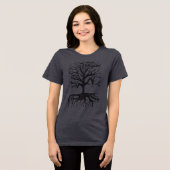 Gothic Tree Halloween Tree Tri-Blend Shirt (Voorkant volledig)