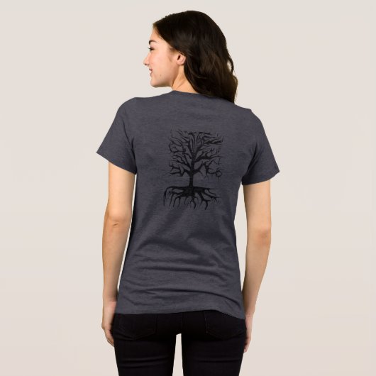 Gothic Tree Halloween Tree Tri-Blend Shirt (Achterkant volledig)