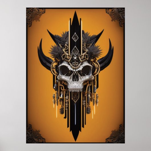 Gothic Tribal Skull Poster (Voorkant)