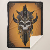 Gothic Tribal Skull Sherpa Blanket Sherpa Deken (Voorkant)