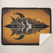 Gothic Tribal Skull Sherpa Blanket Sherpa Deken (Voorkant (horizontaal))