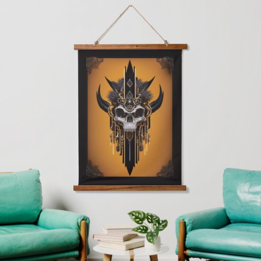 Gothic Tribal Skull Wall Tapestry Hangend Wandkleed (Woonkamer)