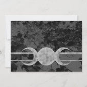 Gothic Triple Moon Floral Wedding Handfasting Ste Kaart (Achterkant)