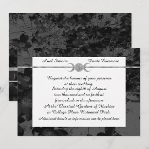 Gothic Triple Moon Floral Wedding Handfasting Ste Kaart