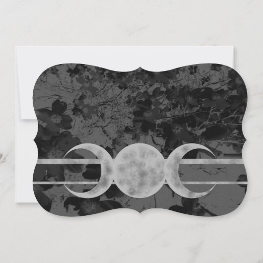 Gothic Triple Moon Floral Wedding Handfasting Ste Kaart (Achterkant)