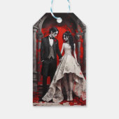 Gothic Trouwpaar Verlaat de kerk Cadeaulabel (Achterkant)