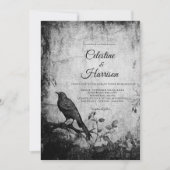 Gothic Tuin Raven Zwarte Bruiloft Kaart (Voorkant)
