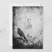 Gothic Tuin Raven Zwarte Bruiloft Kaart (Achterkant)