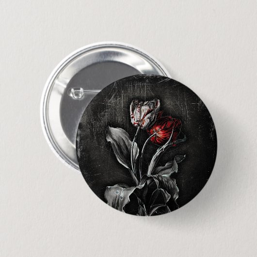 Gothic Tulips Ronde Button 5,7 Cm (Voorkant /achterkant)