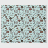 Gothic Turqoise Skeleton Scuba Diver en Koraal Cadeaupapier (Vlak)