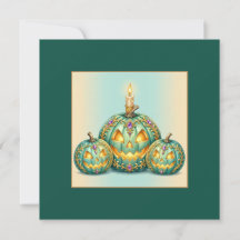 Gothic Turquoise en Gouden Jack-O-Lantern Trio Vie