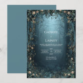 Gothic Twilight Forest Archway Peach Floral Misty Kaart (Voorkant / Achterkant)