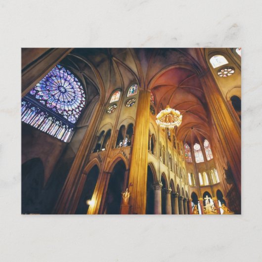 "Gothic Twist" Notre Dame Cathedral-Waterverf Briefkaart (Voorkant)