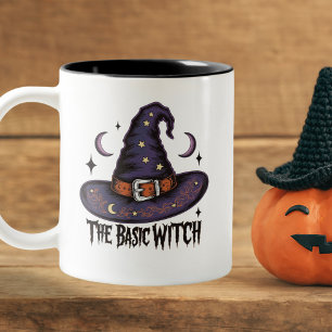 Gothic Typography Basic Witch Pet Coffee Halloween Tweekleurige Koffiemok