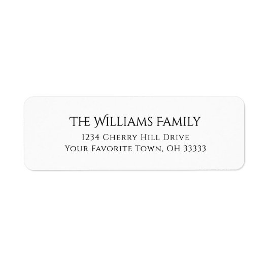 Gothic Typography Naam van de familie Retour Adres Etiket (Voorkant)