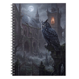 Gothic Uil Donkere Nacht Kunstprint Notitieboek
