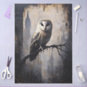 Gothic Uil op Gnarled Branch Decoupage Tissuepapier (Craft)