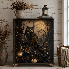 Gothic Uil Volle Maan Zwarte Pompoen Halloween Kun Tissuepapier